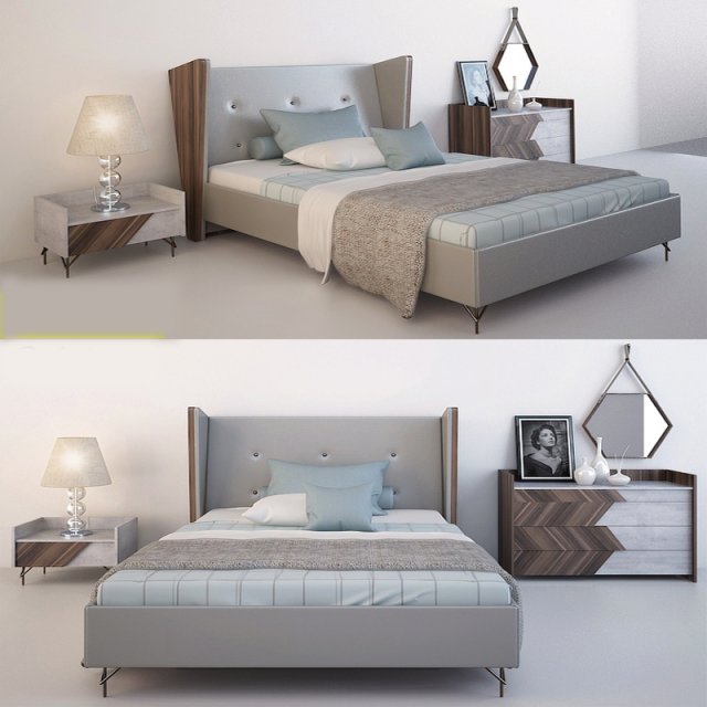 bedroom set Modèle 3D .c4d .max .obj .3ds .fbx .stl .blend 