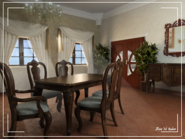 dinning room Model 3D .c4d .max .obj .3ds .fbx .stl .blend 