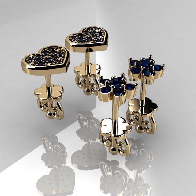 2 litle earrings 3D Принт Модель .c4d .max .obj .3ds .fbx .stl .blend 