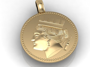 coin pendant virgo 3D Print Model