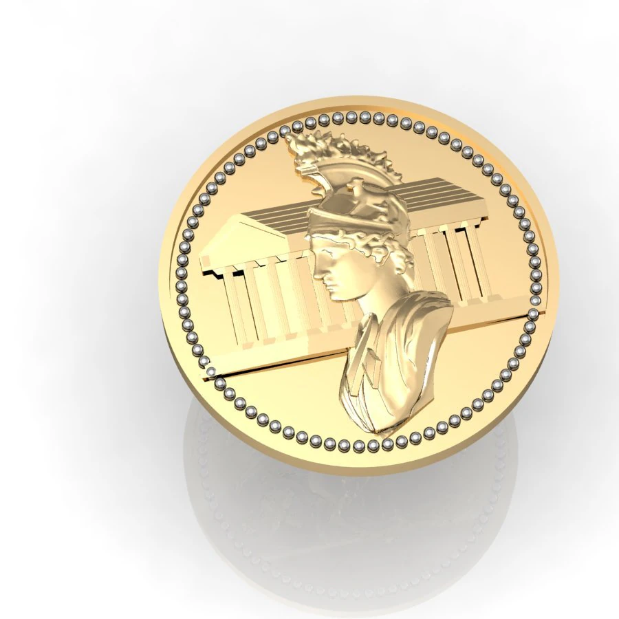greek coin pendant 3D Print Model .c4d .max .obj .3ds .fbx .stl .blend