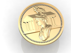 greek coin pendant 3D प्रिंट मॉडल
