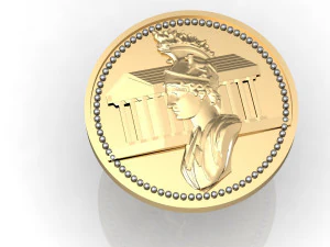 liontin koin Yunani Model Cetak 3D