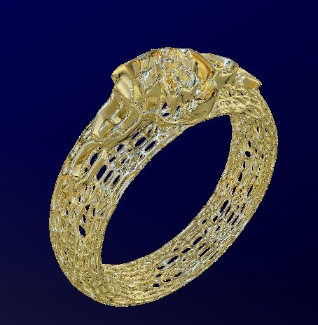 fashion ring grid 3D Baskı Modeli .c4d .max .obj .3ds .fbx .stl .blend 