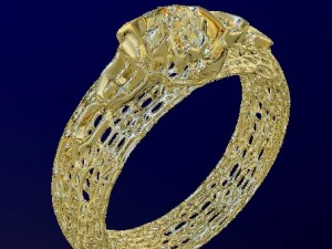 fashion ring grid 3D Print Model