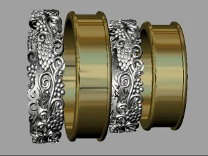 grape wedding rings 3D Print Model