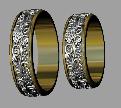 grape wedding rings 3D Print Model .c4d .max .obj .3ds .fbx .stl .blend 