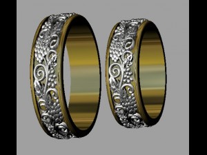 grape wedding rings Modèles 3D en vedette
