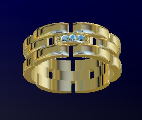 chain wedding ring 3D प्रिंट मॉडल .c4d .max .obj .3ds .fbx .stl .blend 