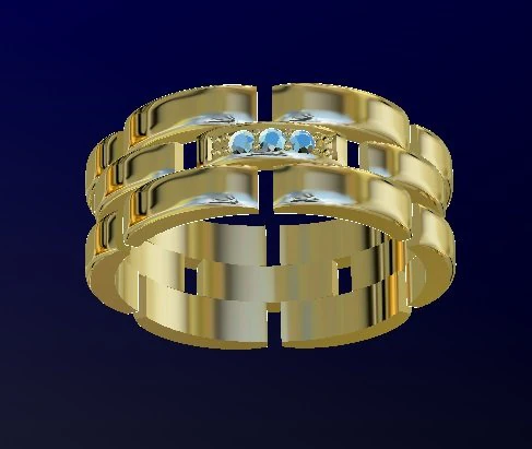 chain wedding ring 3D Print Model .c4d .max .obj .3ds .fbx .stl .blend 