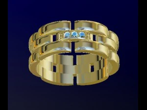 aliança de casamento em corrente Modelo de Impressão 3D