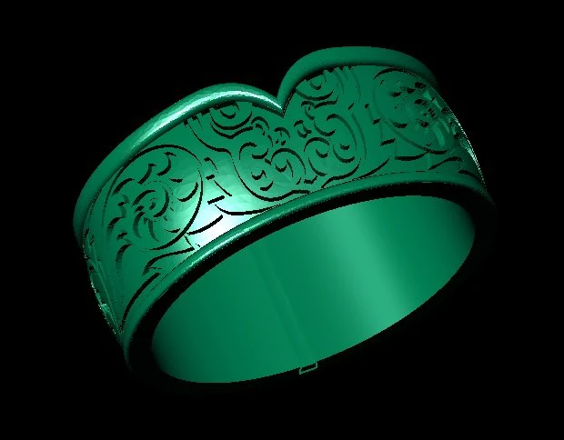 wedding ring with owl and enamel 3D Print Model .c4d .max .obj .3ds .fbx .stl .blend