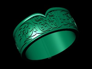 wedding ring with owl and enamel Model Cetak 3D