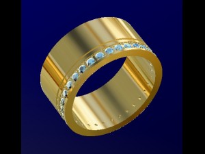 wedding ring with gems 3D 프린트 모델