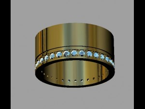 wedding ring with gems Modelo de Impressão 3D