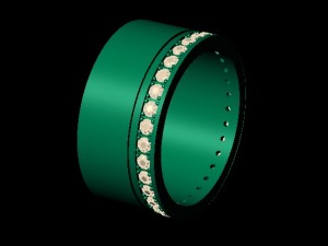 wedding ring with gems Modelo de Impressão 3D