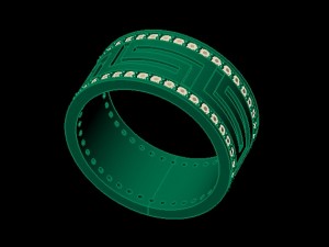 greek wedding ring with gems and enamel 3D Print Model