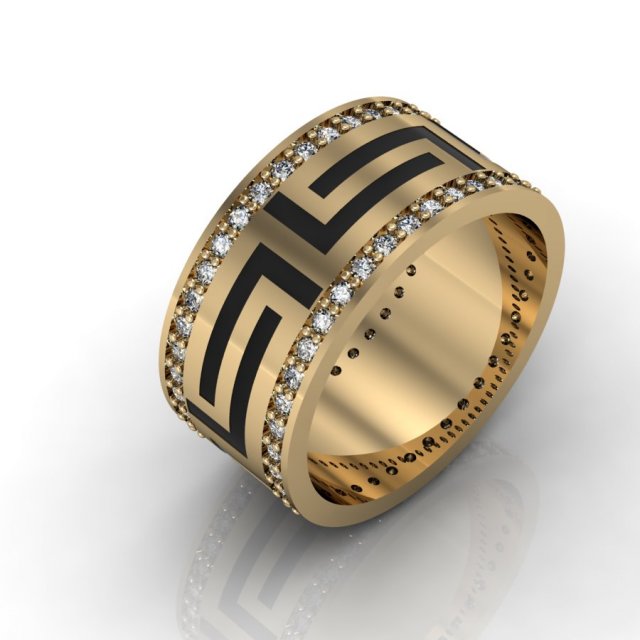 greek wedding ring with gems and enamel 3D Print Model .c4d .max .obj .3ds .fbx .stl .blend 
