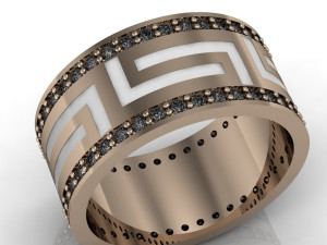 greek wedding ring with gems and enamel 3D Print Model