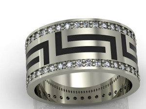 greek wedding ring with gems and enamel 3D Print Model