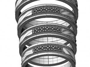 wave wedding ring with gems 3D Print Model
