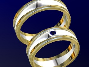 wedding ring with gem 3D Print Model