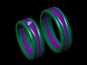 wedding ring with gem 3D Print Model