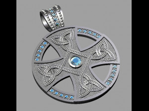 celtic pendant with and without gems 3D Print Model