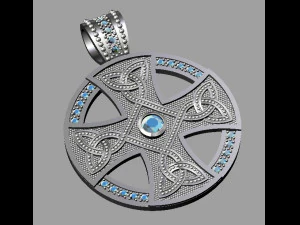 celtic pendant with and without gems 3D Print Model