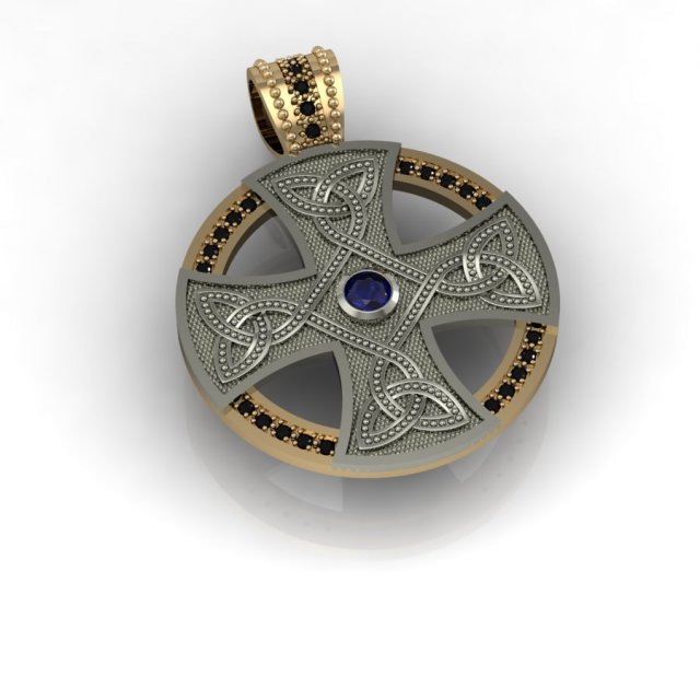 celtic pendant with and without gems 3D Print Model .c4d .max .obj .3ds .fbx .stl .blend 