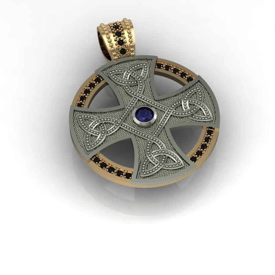 celtic pendant with and without gems 3D Print Model .c4d .max .obj .3ds .fbx .stl .blend 
