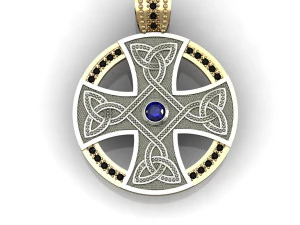 celtic pendant with and without gems 3D Print Model