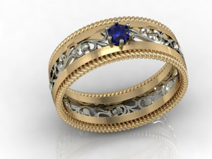 wedding ring with gem 3D प्रिंट मॉडल