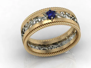 değerli taşlarla alyans 3D Baskı Modeli