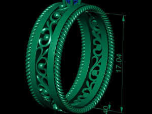 wedding ring with gem Modelo de Impressão 3D
