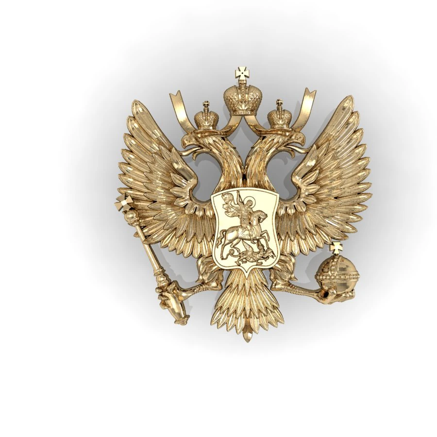 new russian two-headed eagle coat of arms 3D Print Model .c4d .max .obj .3ds .fbx .stl .blend 