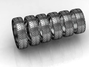 biker wheel wedding ring 3D Print Model