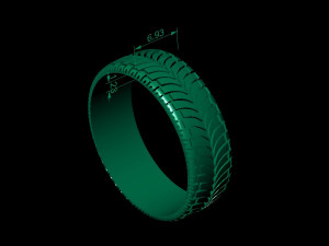 biker wheel wedding ring 3D प्रिंट मॉडल