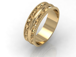 wedding ring with diamond face 3D Print Model