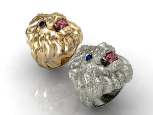 2 lion rings 3D प्रिंट मॉडल
