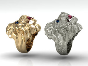 2 lion rings 3D प्रिंट मॉडल