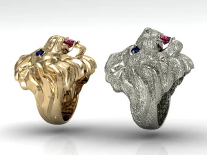 2 lion rings 3D Print Model