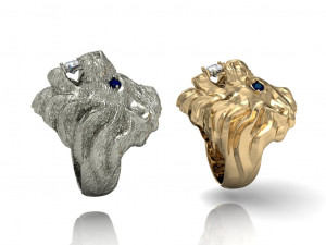 2 lion rings 3D प्रिंट मॉडल