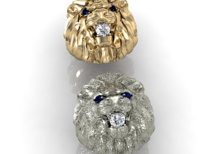 2 lion rings 3D प्रिंट मॉडल