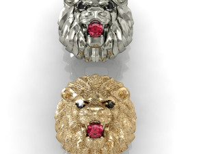 2 lion rings 3D प्रिंट मॉडल
