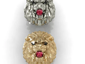 2 lion rings 3D Print Model
