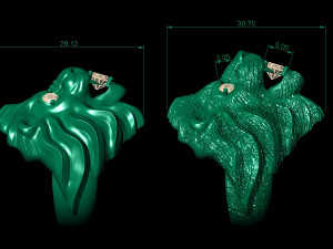 2 lion rings 3D प्रिंट मॉडल