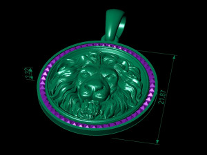 pendant with angry lion 3D Druckmodell