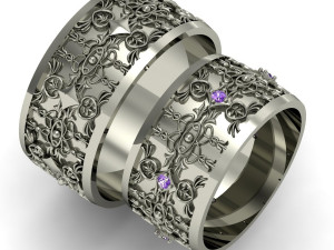 beautiful wedding rings with gems 3D प्रिंट मॉडल