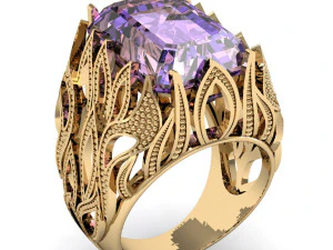 красива каблучка зі смарагдом 3D Принт Модель